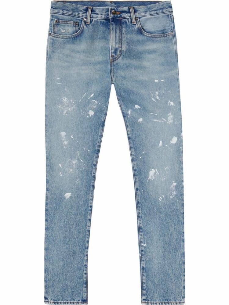 Off-White Diag-stripe distressed jeans - Blue Cover