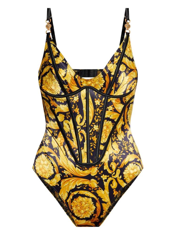 Versace all-over baroque print bodysuit - Yellow Cover