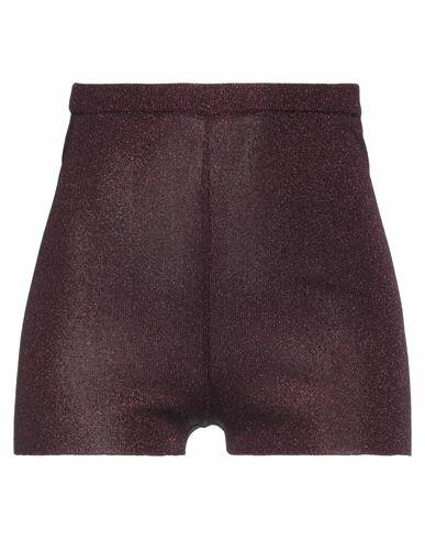 Valentino Garavani Woman Shorts & Bermuda Shorts Deep purple Viscose, Metallic fiber, Polyester Cover