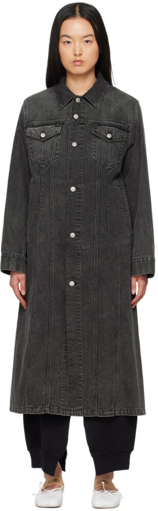 MM6 Maison Margiela Gray Faded Denim Coat Cover