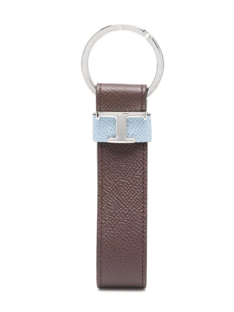 Tod's Timeless-logo leather keyring - Brown Cover