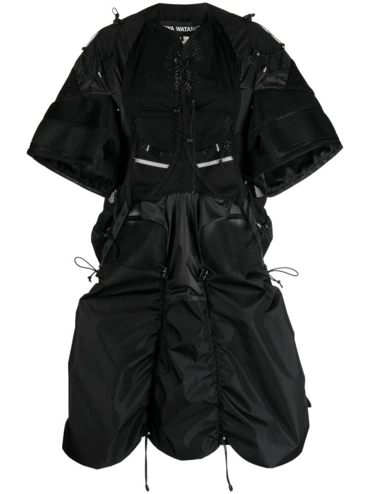 Junya Watanabe ruched-detailing drawstring midi dress - Black Cover