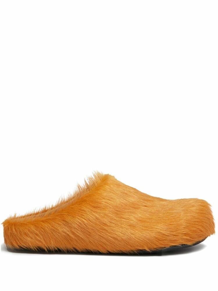 Marni Fussbet Sabot calf-hair slippers - Orange Cover