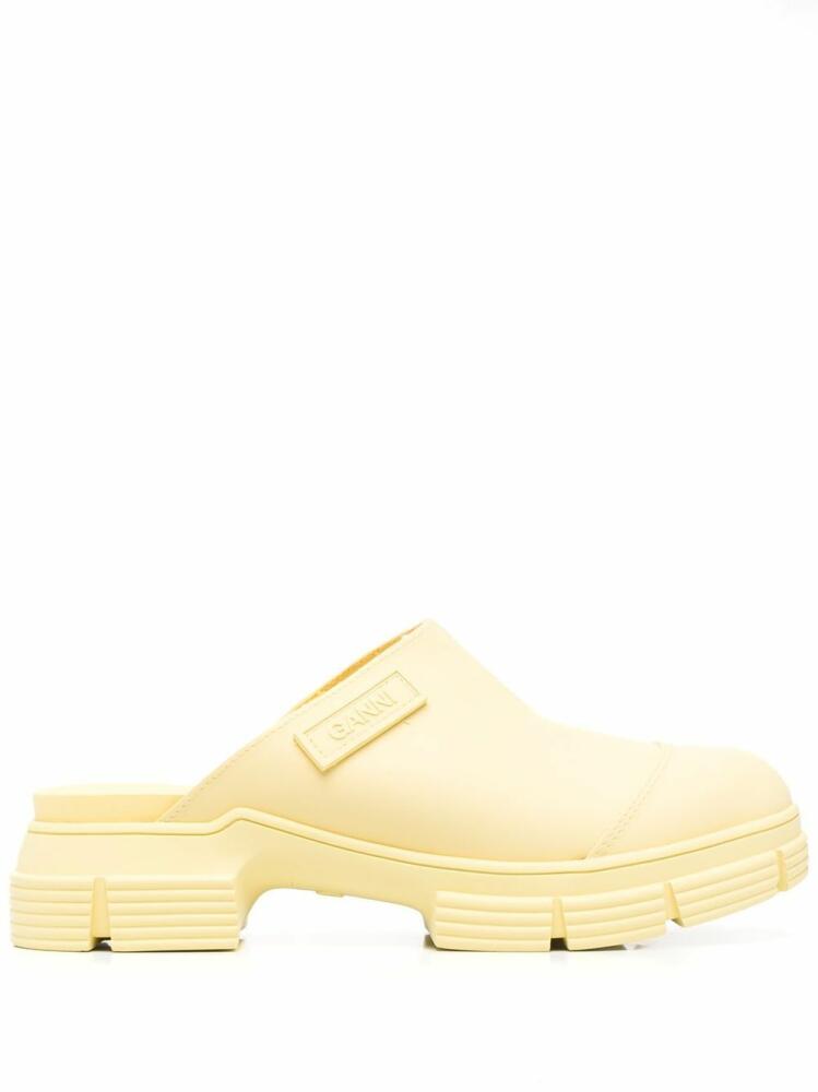 GANNI City chunky-sole mules - Yellow Cover