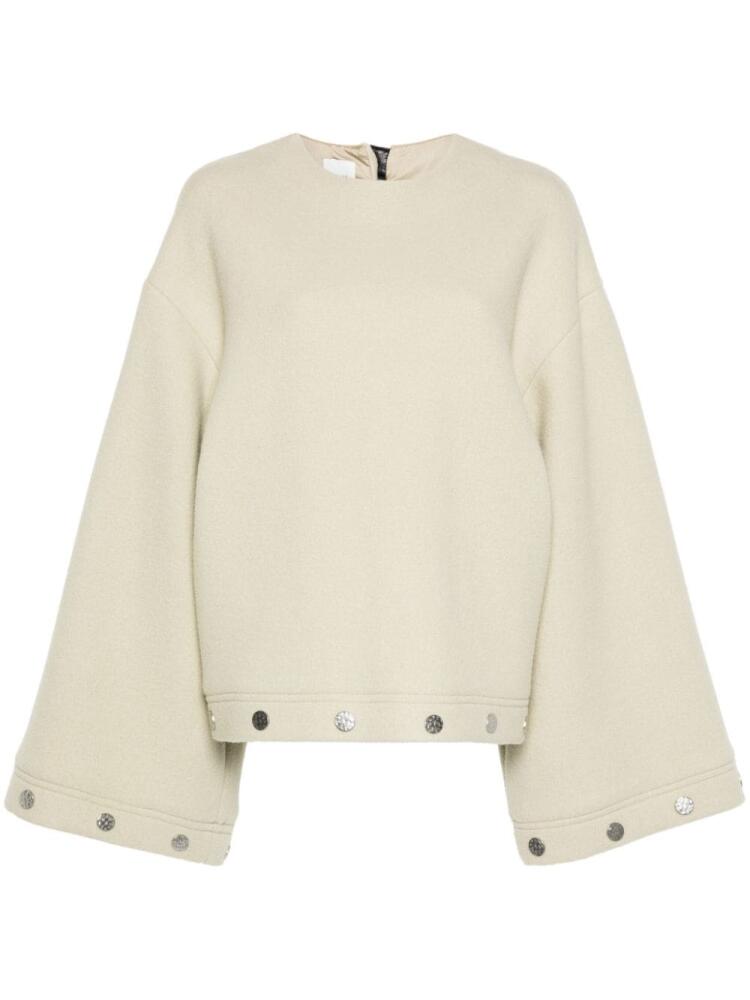 Nanushka studded bell-sleeves top - Neutrals Cover