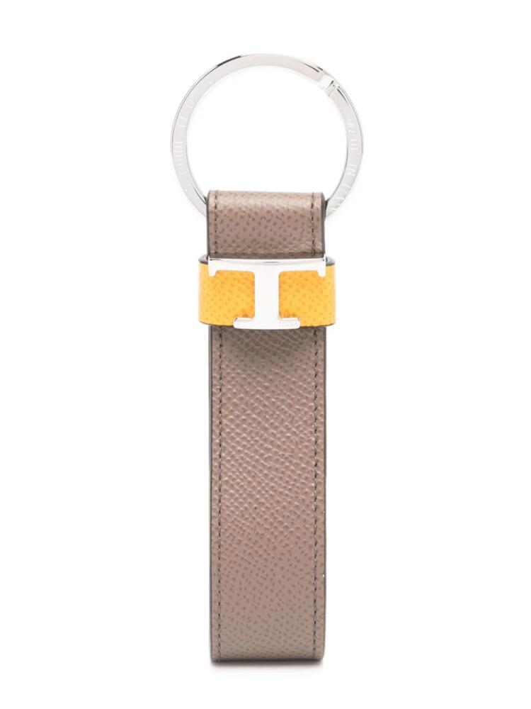 Tod's Timeless-logo leather keyring - Brown Cover