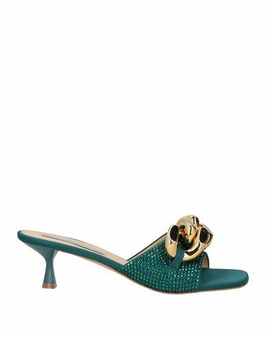 Stella Mccartney Woman Sandals Deep jade Textile fibers Cover