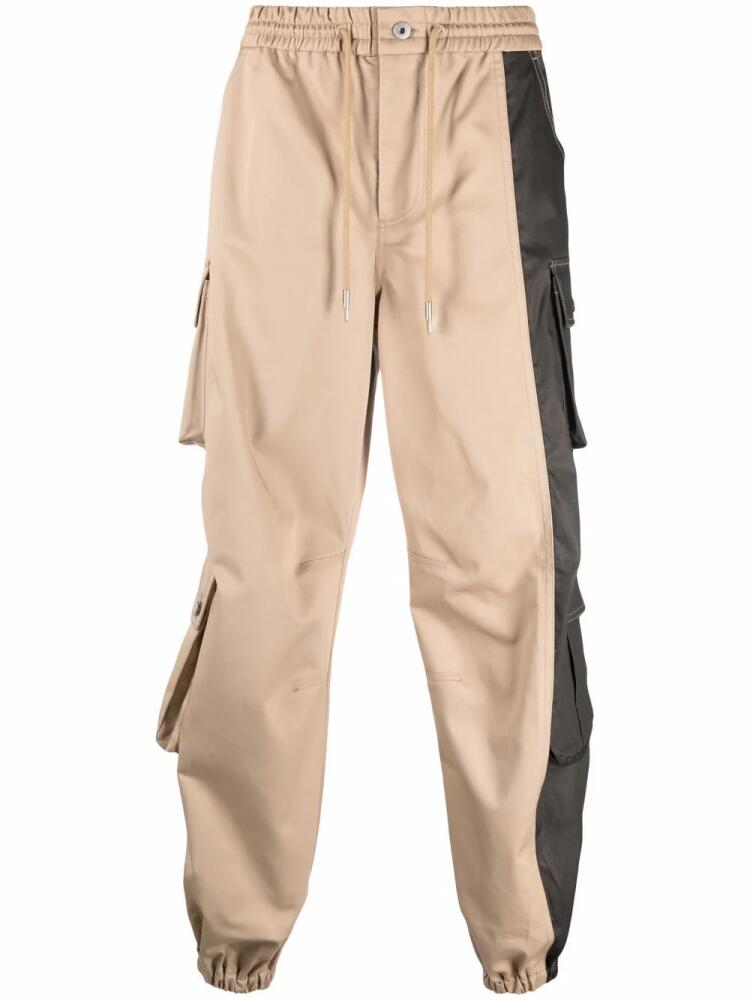 Feng Chen Wang colour-block cargo trousers - Neutrals Cover