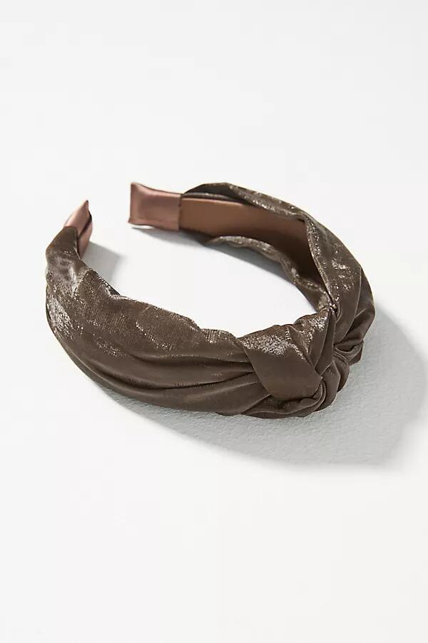 By Anthropologie Everly Faux-Leather Knot Headband Cover