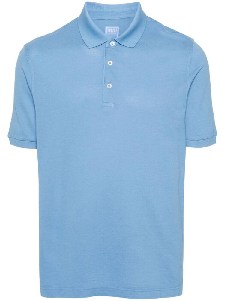 Fedeli Wind cotton polo shirt - Blue Cover