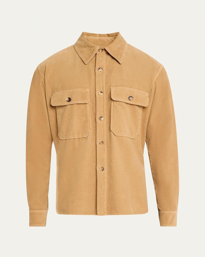 Saint Laurent Men's 2-Pocket Corduroy Overshirt Cover