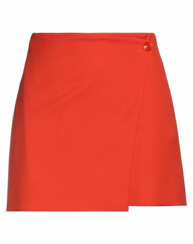 Patrizia Pepe Woman Mini skirt Orange Polyester, Viscose, Elastane Cover