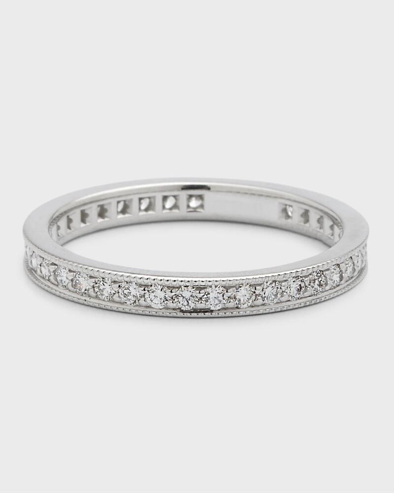 Neiman Marcus Diamonds Channel-Set Diamond Eternity Band Ring in 18K White Gold, Size 7, 0.56tcw Cover