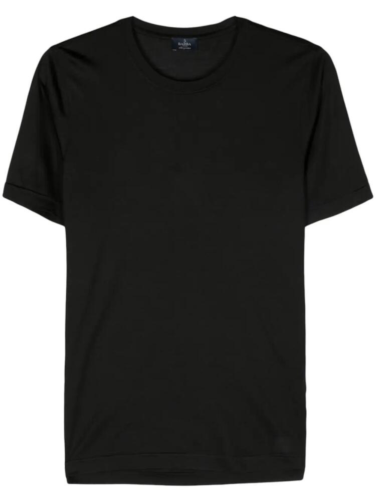 Barba crew-neck silk T-shirt - Black Cover