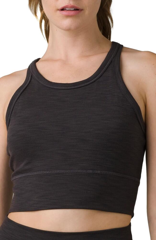 prAna Becksa Rib Sports Bra in Black Heather Cover