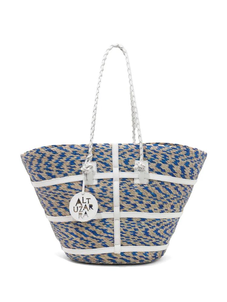 Altuzarra large Watermill woven beach bag - Blue Cover