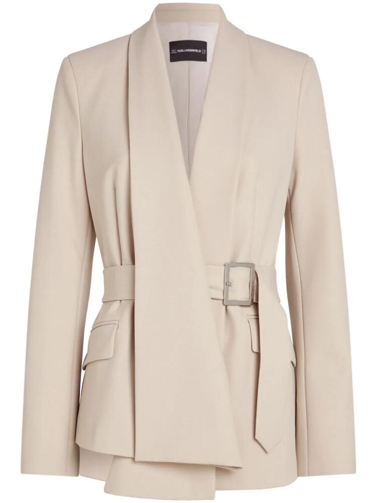 Karl Lagerfeld belted draped blazer - Neutrals Cover