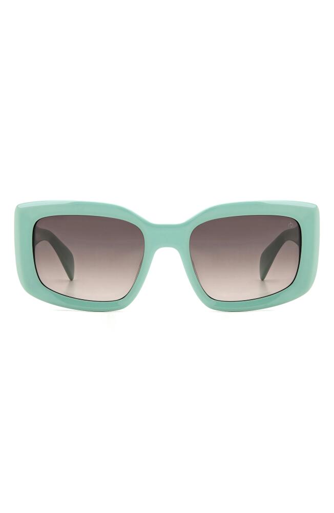 rag & bone 54mm Gradient Rectangular Sunglasses in Green/Brown Gradient Cover