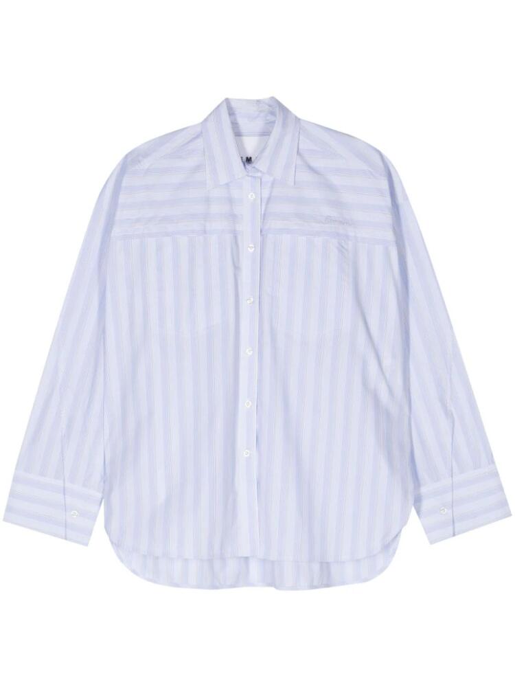 REMAIN halo-stripe organic cotton shirt - Blue Cover