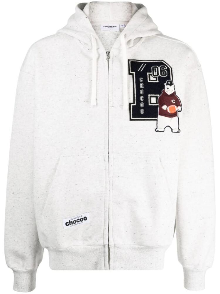 CHOCOOLATE logo-patches zip-up hoodie - Grey Cover