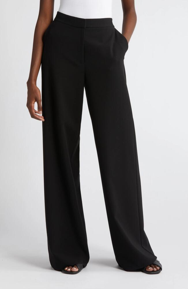 Nordstrom Flat Front Wide Leg Pants in Black Cover