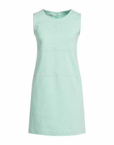 Biancoghiaccio Woman Mini dress Light green Cotton, Polyester, Elastane Cover