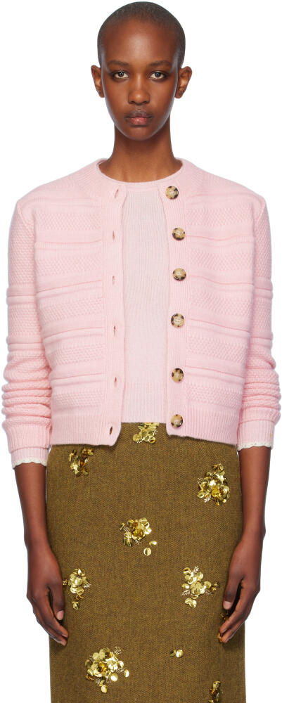 SHUSHU/TONG Pink Decorative Button Cardigan Cover