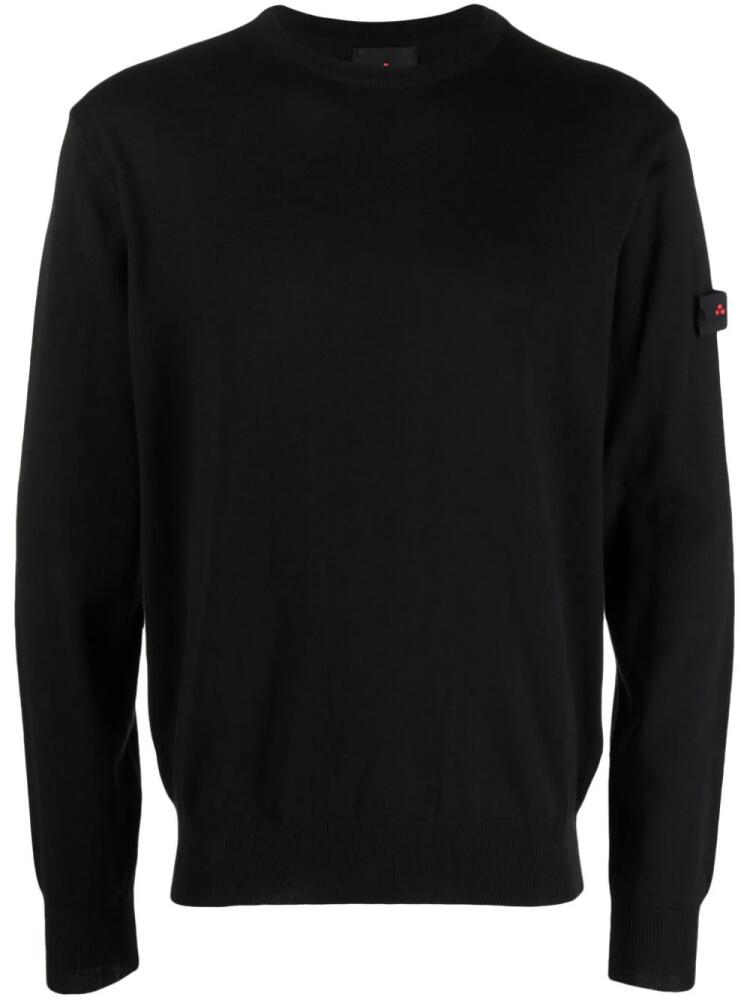 Peuterey fine-knit logo-patch jumper - Black Cover