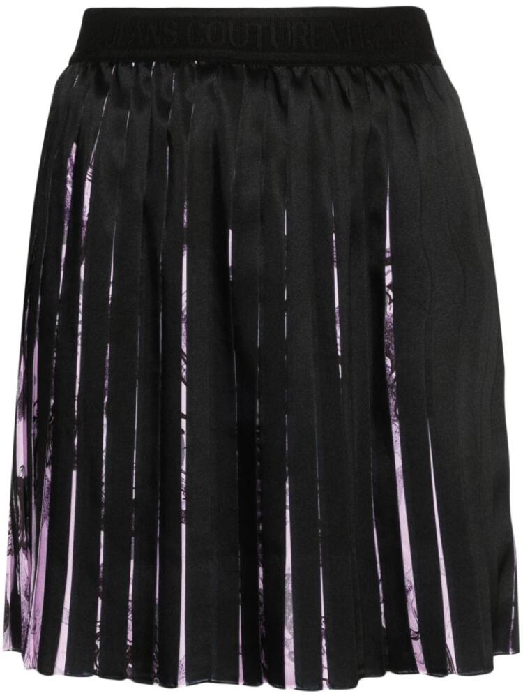 Versace Jeans Couture Watercolour Barocco pleated mini skirt - Black Cover