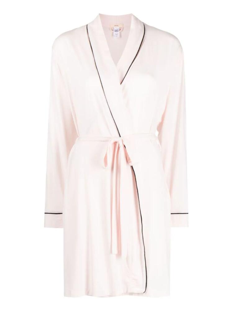 Eberjey Gisele Tuxedo contrast-trim robe - Pink Cover