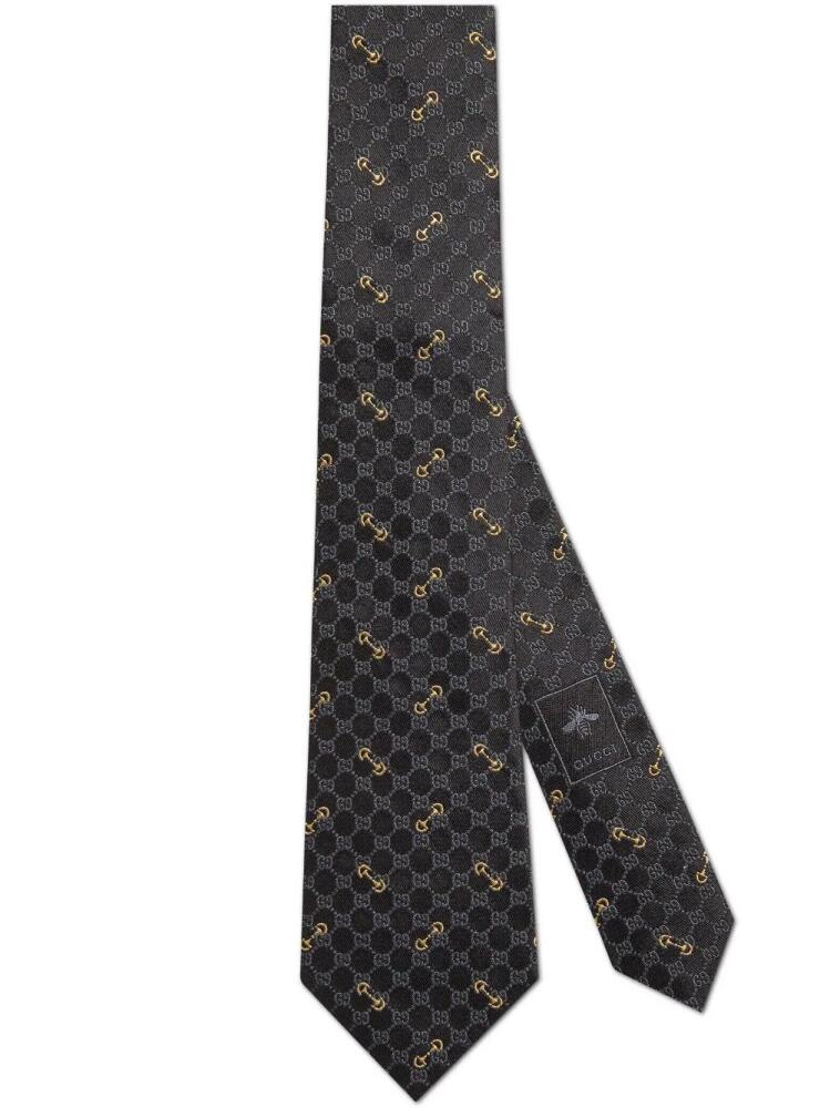 Gucci GG jacquard silk tie - Black Cover