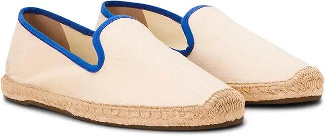 Soludos Smoking Slipper Espadrille (Ivory / Blue) Women's Slip on Shoes Cover