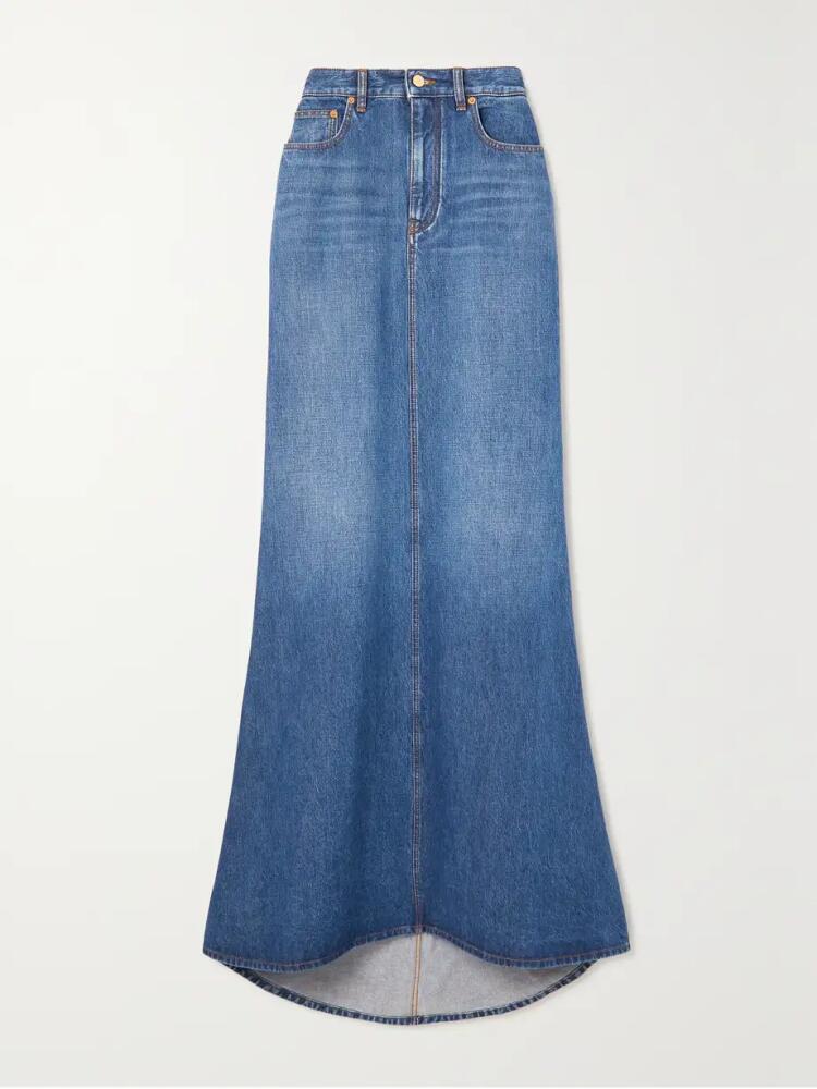 Valentino Garavani - Flared Denim Maxi Skirt - Blue Cover