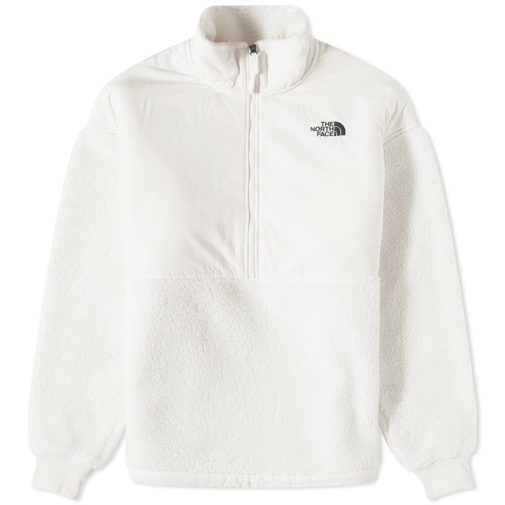 The North Face Men's Platte High Pile Quarter Zip Fleece in Gardenia White Cover