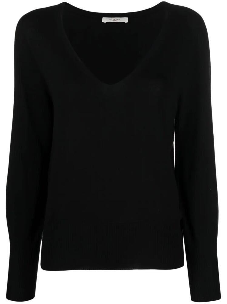 Zanone cotton-silk long-sleeved jumper - Black Cover