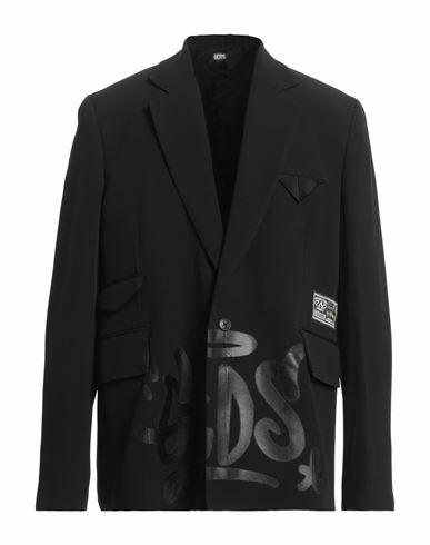 Gcds Man Blazer Black Silk Cover