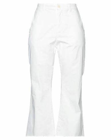 Haikure Woman Pants White Cotton, Elastane Cover