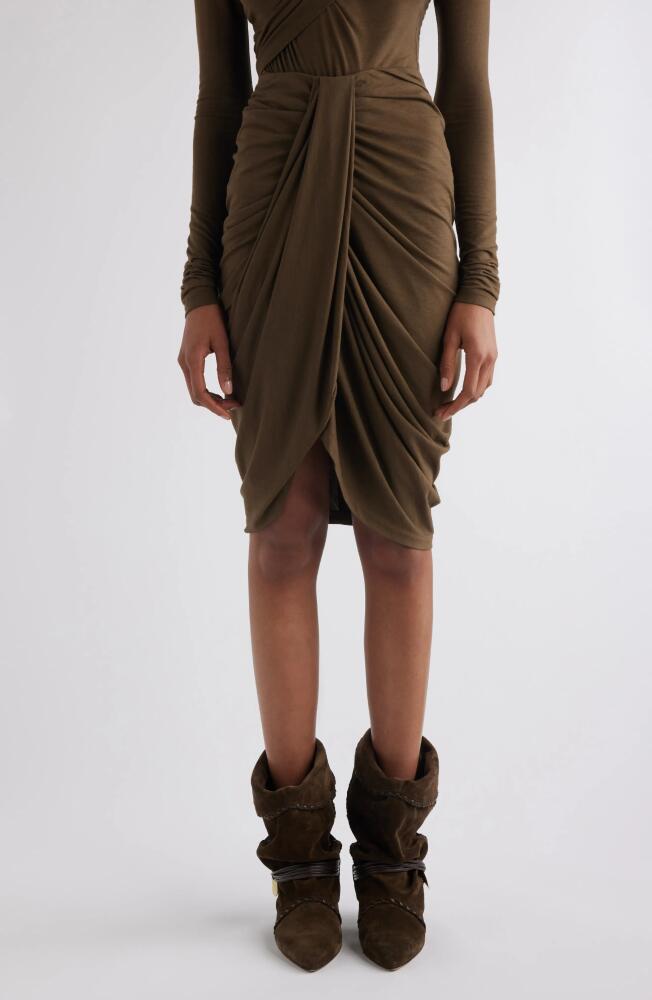 Isabel Marant Anny Draped Tulip Skirt in Bronze Cover