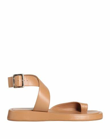 Gia / Rhw Woman Thong sandal Brown Soft Leather Cover