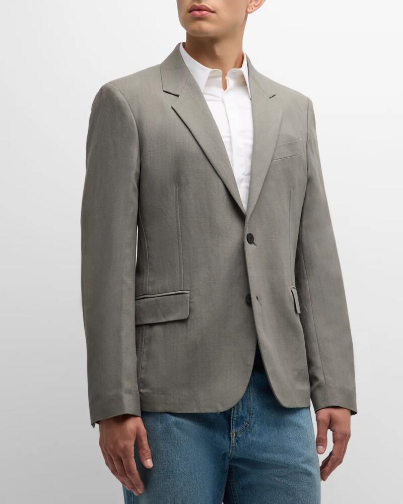 Ferragamo Men's Linen-Blend Canvas Sport Coat Cover