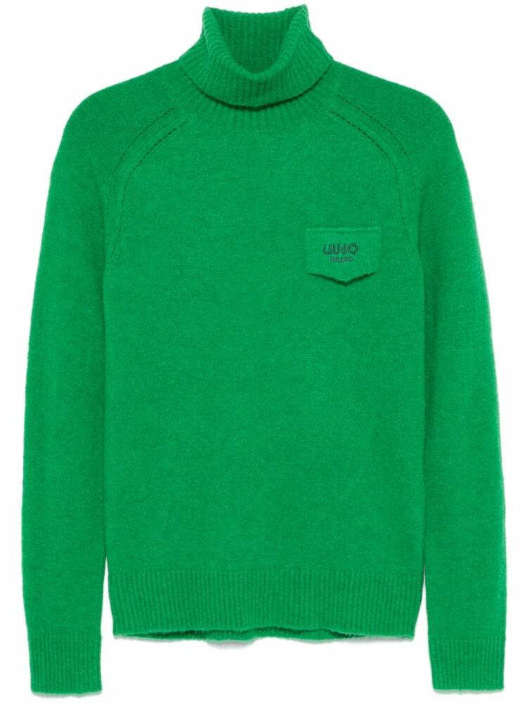 LIU JO logo-embroidered turtleneck sweater - Green Cover