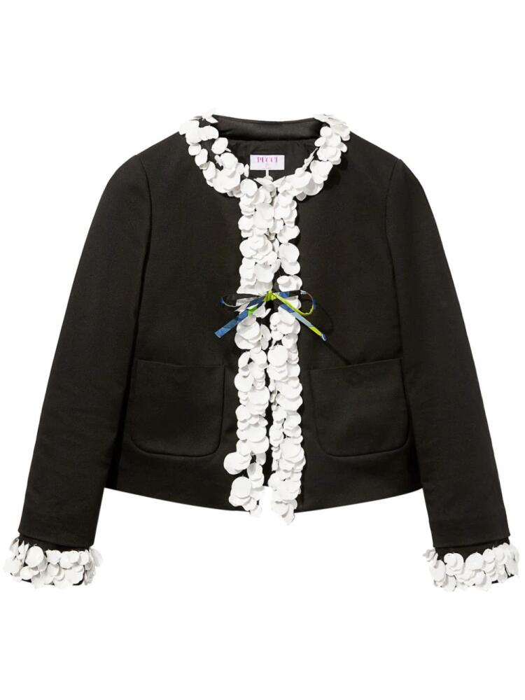 PUCCI floral-appliqué cotton jacket - Black Cover