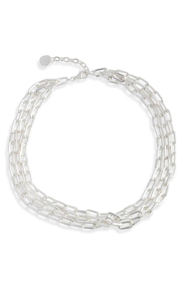 Karine Sultan Layered Chain Necklace in Silver Cover