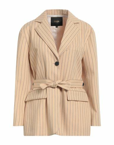 Maje Woman Blazer Sand Cotton, Linen Cover