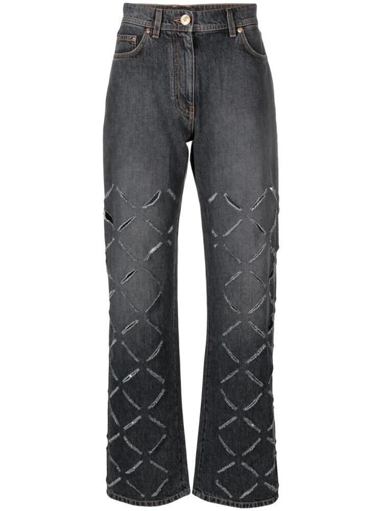 Versace ripped straight leg jeans - Grey Cover