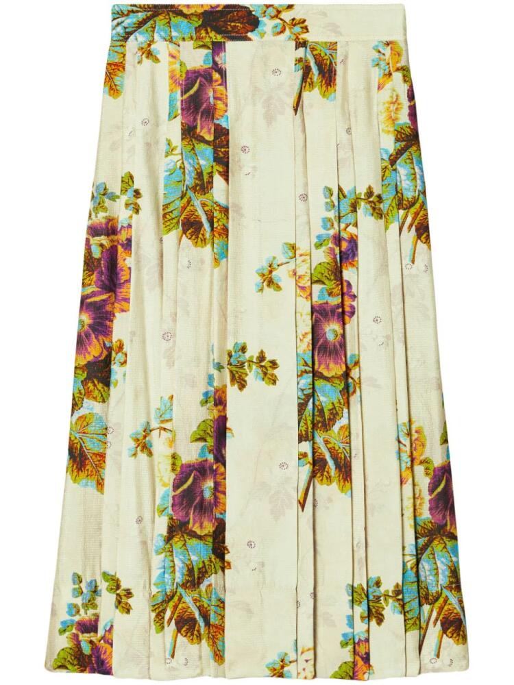 Tory Burch floral-patterned pleated skirt - Green Cover