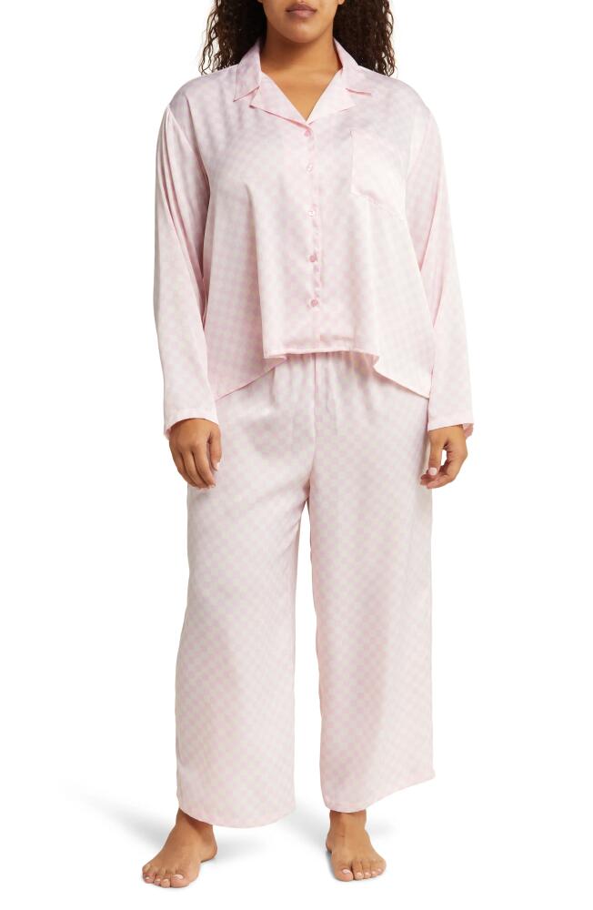 BP. Satin Pajamas in Pink Posy Billy Check Cover