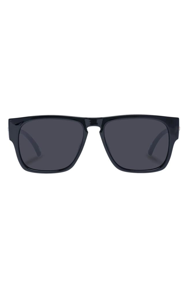 Le Specs Transmission 56mm D-Frame Sunglasses in Black Cover