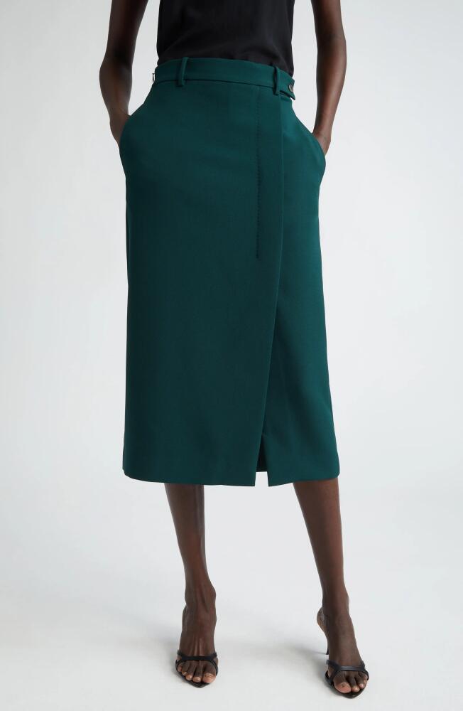 St. John Collection Stretch Cady Midi Skirt in Spruce Cover