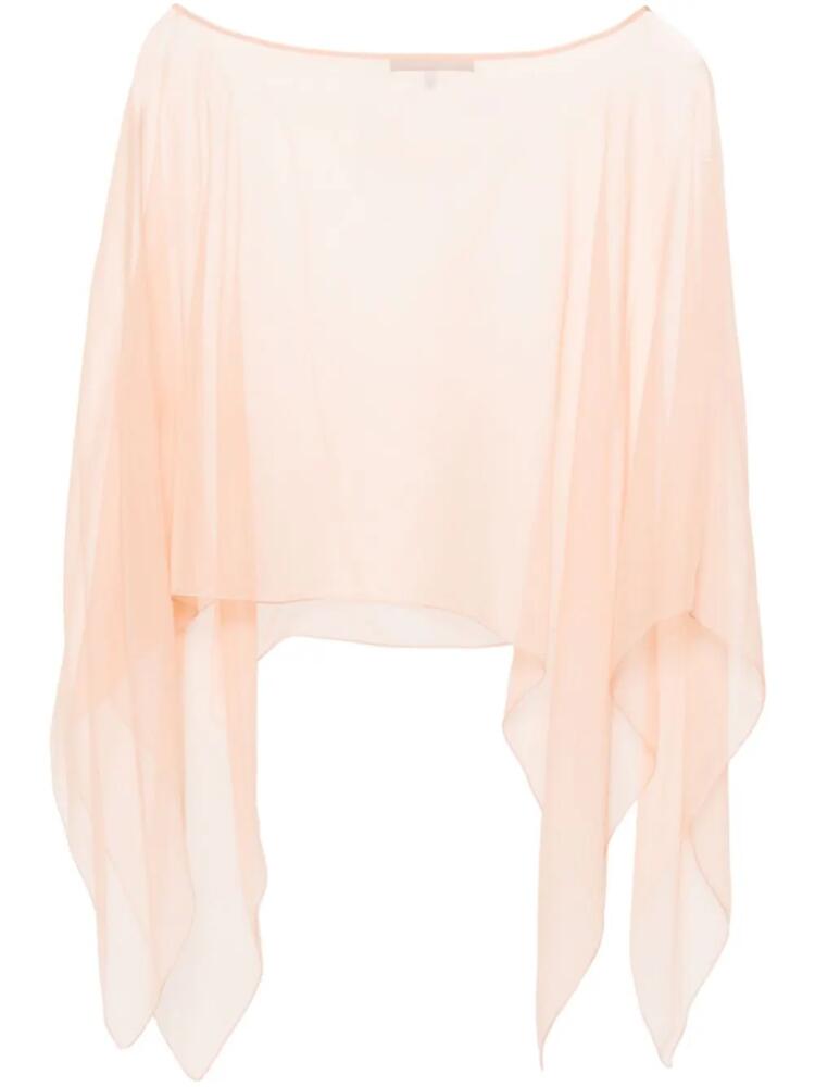 Alberta Ferretti silk cape-design blouse - Pink Cover